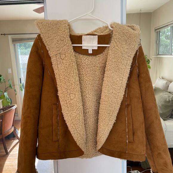 Anthropologie teddy suede winter coat - Picture 3 of 5